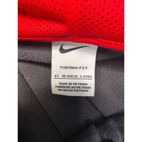 Nike Boys 2 Piece Size 4T Therma Fit Black Heather Sweatsuit NWT Gray Red Hoodie - Picture 5 of 12